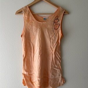 Vintage Peach Embroidered Women's Tank Top